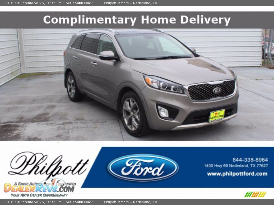 2016 Kia Sorento SX V6 Titanium Silver / Satin Black Photo #1