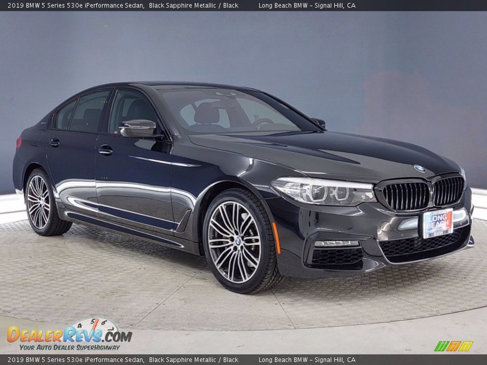 2019 BMW 5 Series 530e iPerformance Sedan Black Sapphire Metallic / Black Photo #1