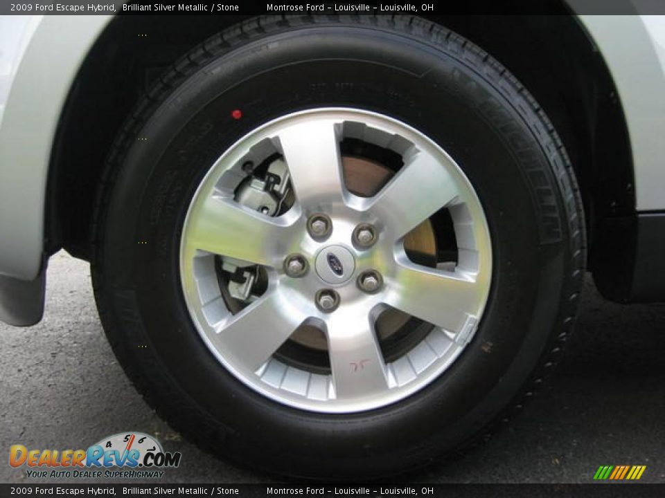 2009 Ford Escape Hybrid Brilliant Silver Metallic / Stone Photo #29