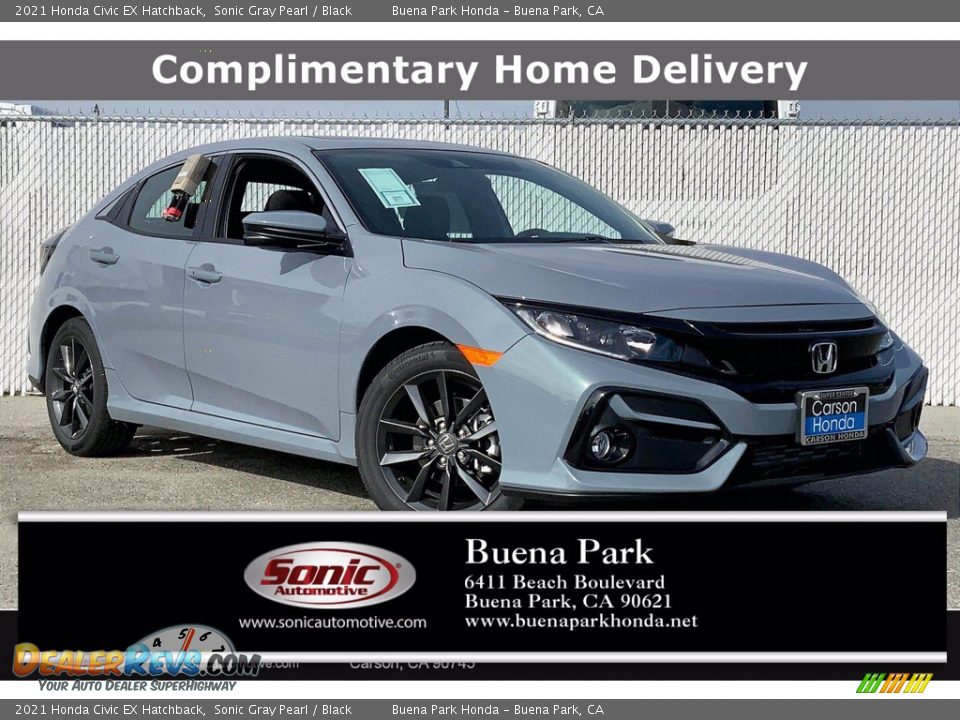 2021 Honda Civic EX Hatchback Sonic Gray Pearl / Black Photo #1