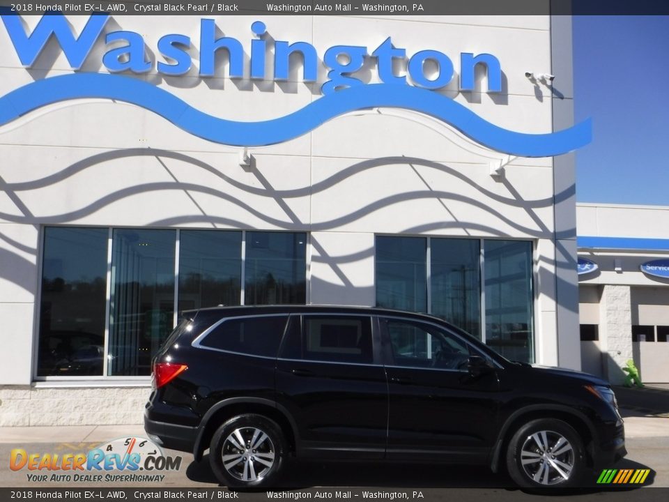 2018 Honda Pilot EX-L AWD Crystal Black Pearl / Black Photo #2