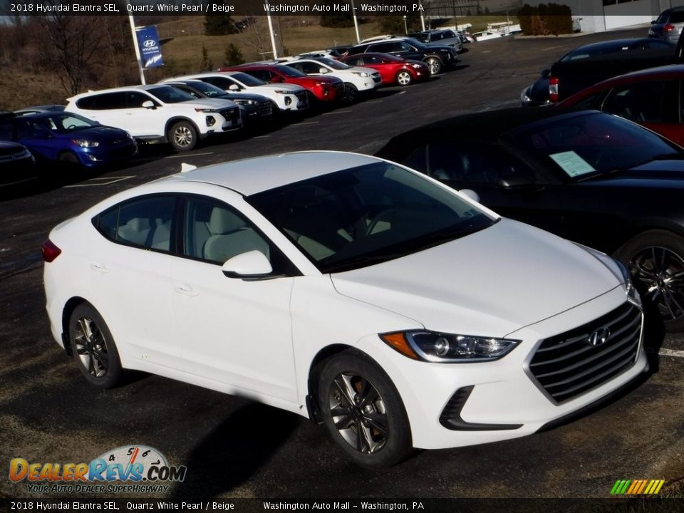 2018 Hyundai Elantra SEL Quartz White Pearl / Beige Photo #1