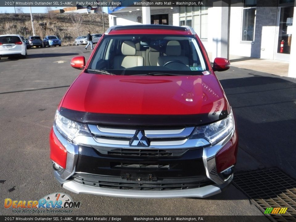 2017 Mitsubishi Outlander SEL S-AWC Rally Red Metallic / Beige Photo #5