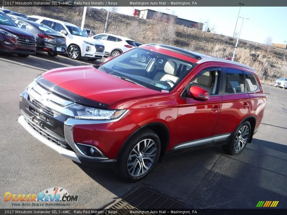 2017 Mitsubishi Outlander SEL S-AWC Rally Red Metallic / Beige Photo #6