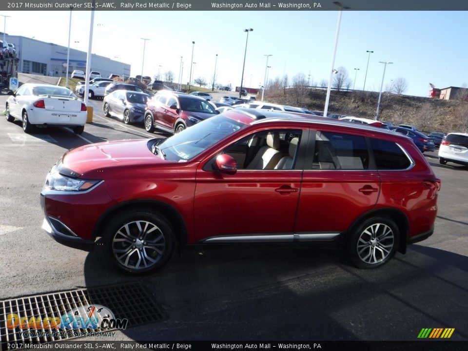 2017 Mitsubishi Outlander SEL S-AWC Rally Red Metallic / Beige Photo #7