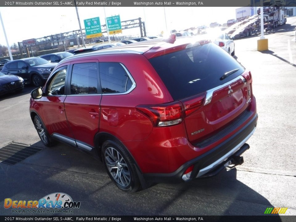 2017 Mitsubishi Outlander SEL S-AWC Rally Red Metallic / Beige Photo #8