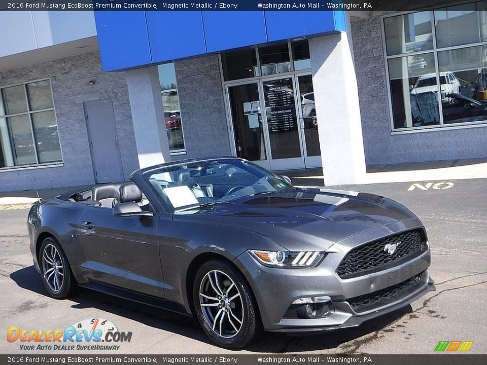 2016 Ford Mustang EcoBoost Premium Convertible Magnetic Metallic / Ebony Photo #1