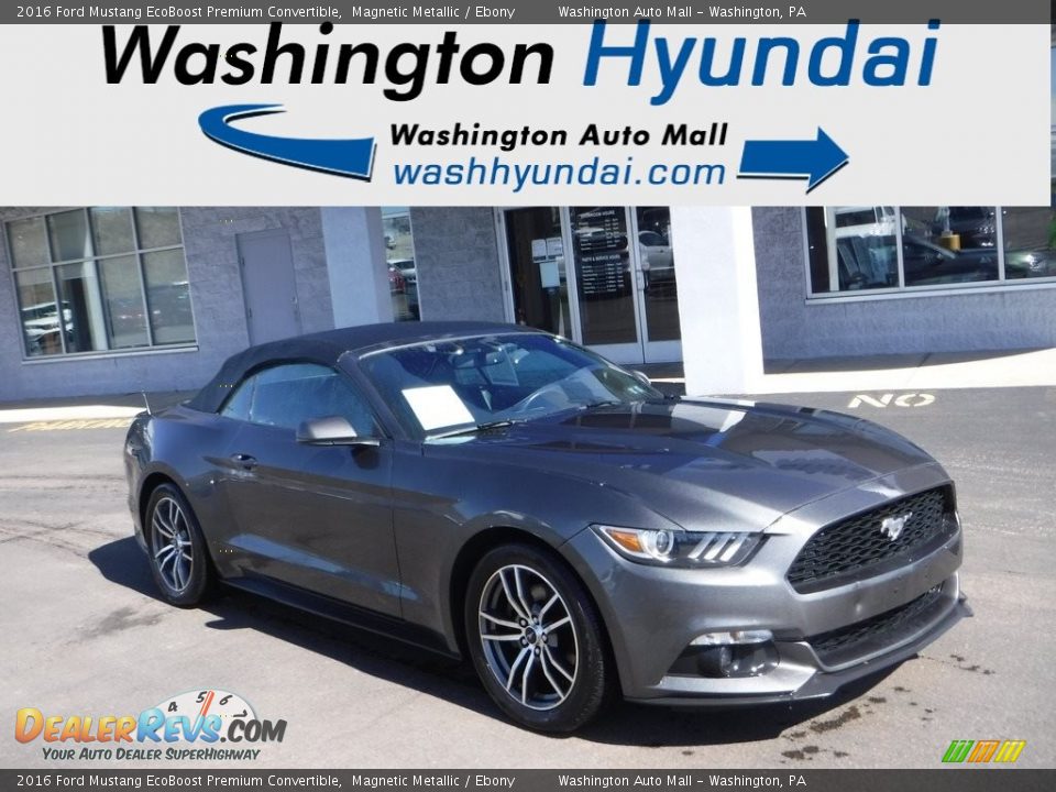 2016 Ford Mustang EcoBoost Premium Convertible Magnetic Metallic / Ebony Photo #2