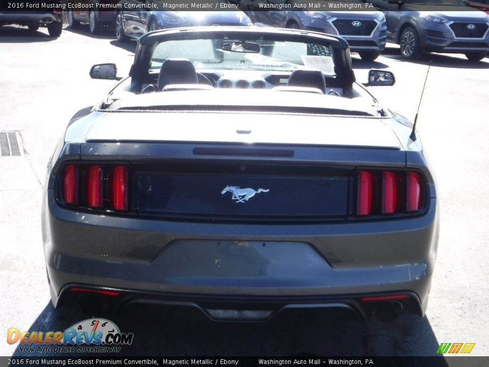 2016 Ford Mustang EcoBoost Premium Convertible Magnetic Metallic / Ebony Photo #10