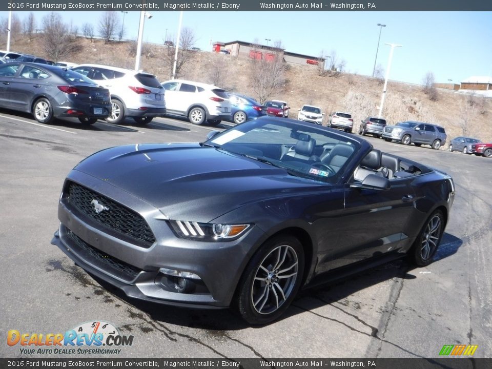 2016 Ford Mustang EcoBoost Premium Convertible Magnetic Metallic / Ebony Photo #12