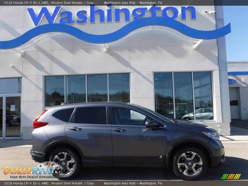 2018 Honda CR-V EX-L AWD Modern Steel Metallic / Gray Photo #2