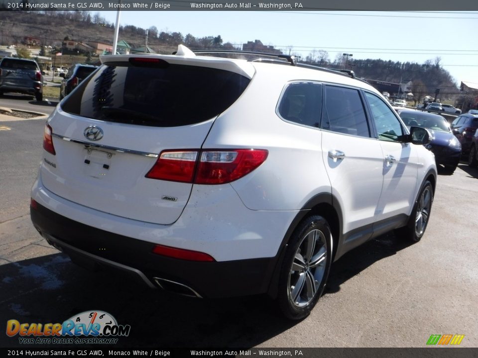 2014 Hyundai Santa Fe GLS AWD Monaco White / Beige Photo #9