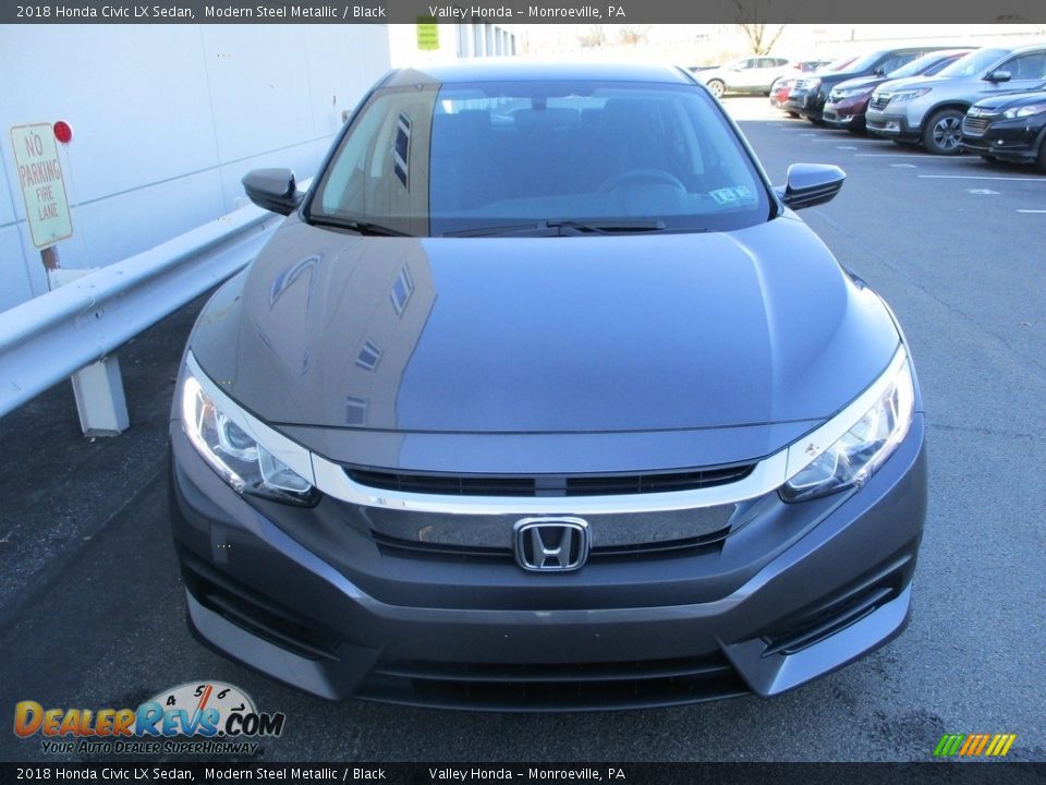 2018 Honda Civic LX Sedan Modern Steel Metallic / Black Photo #8