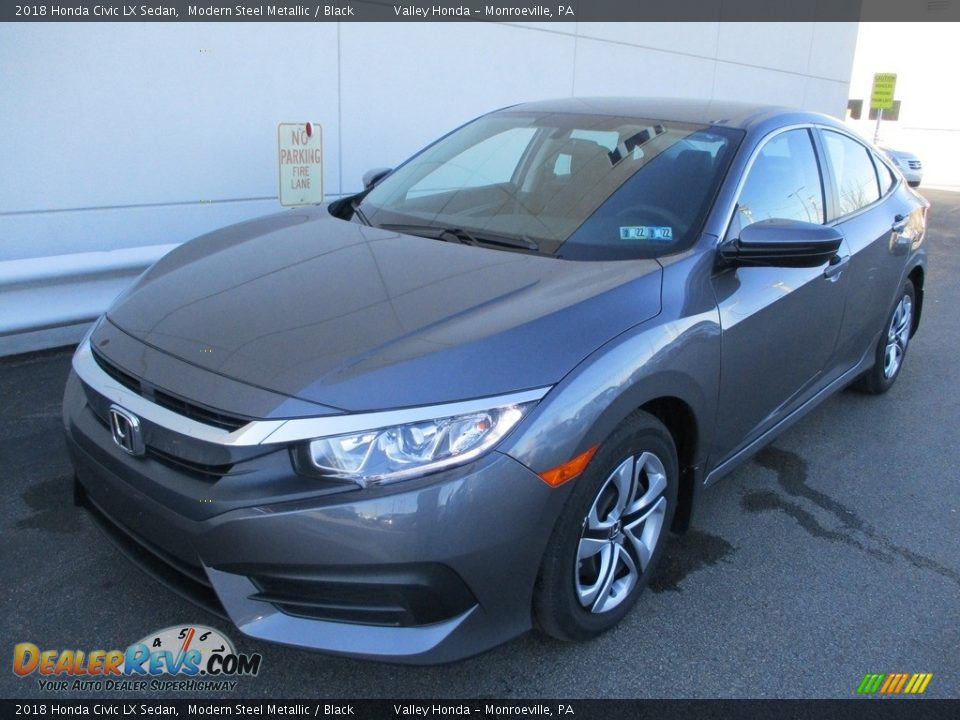 2018 Honda Civic LX Sedan Modern Steel Metallic / Black Photo #9