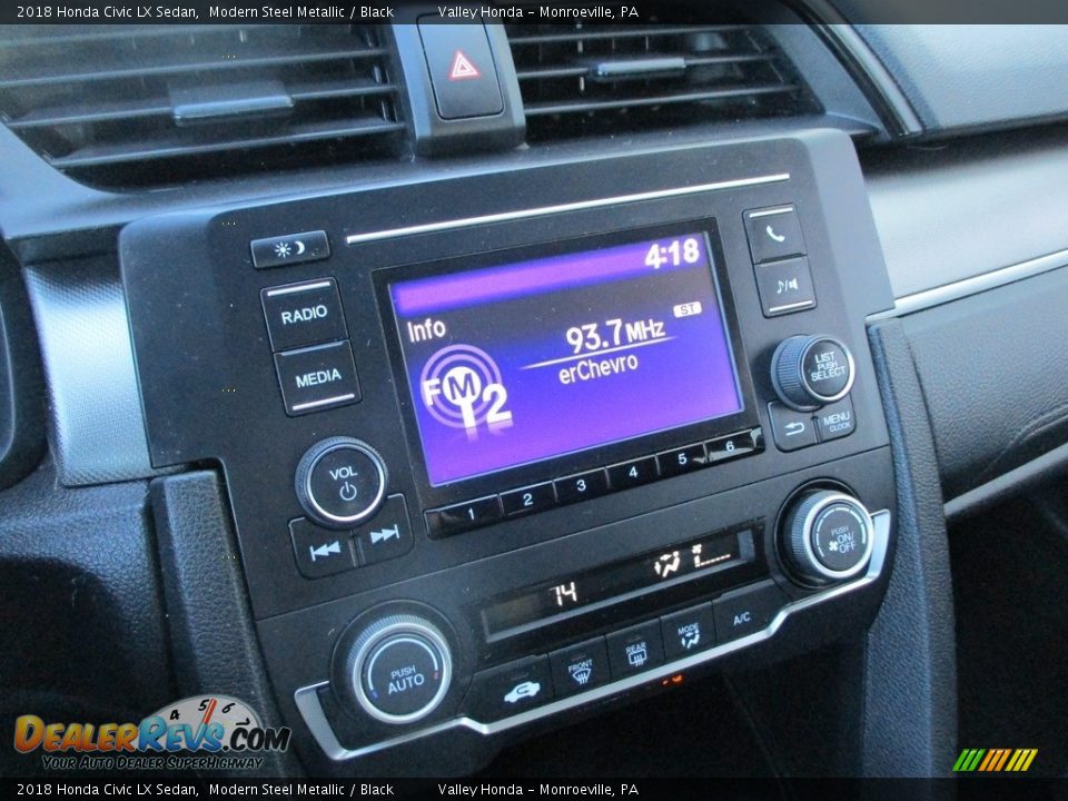 2018 Honda Civic LX Sedan Modern Steel Metallic / Black Photo #14