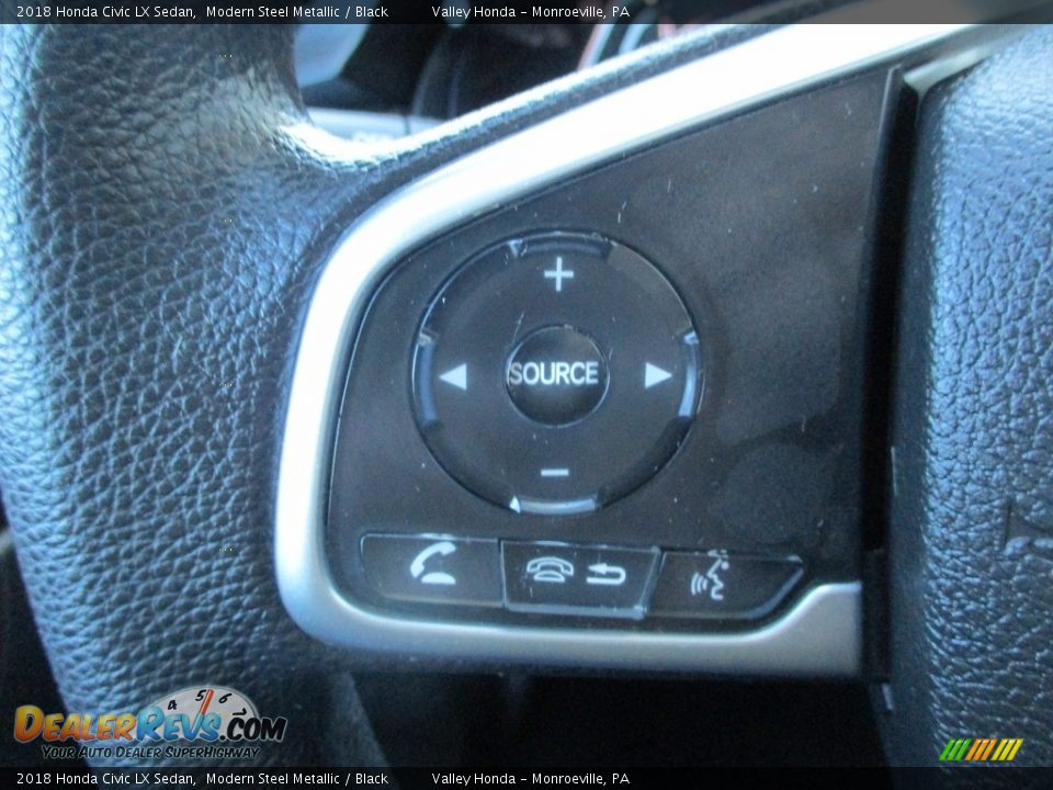 2018 Honda Civic LX Sedan Modern Steel Metallic / Black Photo #18