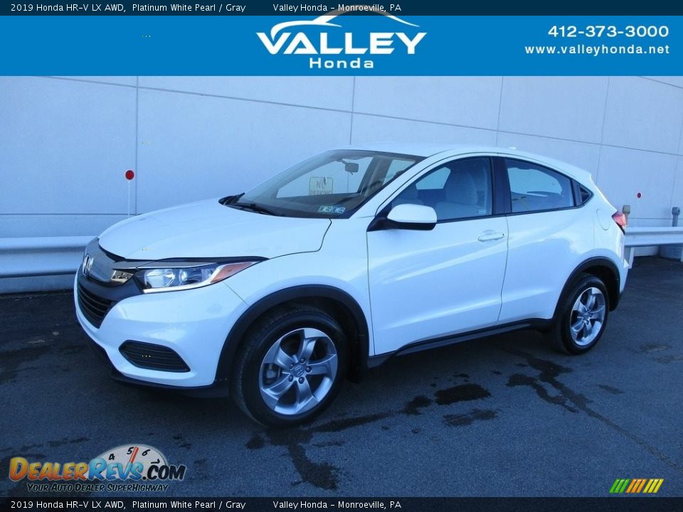 2019 Honda HR-V LX AWD Platinum White Pearl / Gray Photo #1