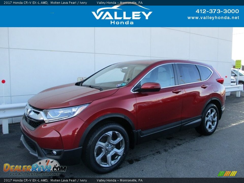 2017 Honda CR-V EX-L AWD Molten Lava Pearl / Ivory Photo #1