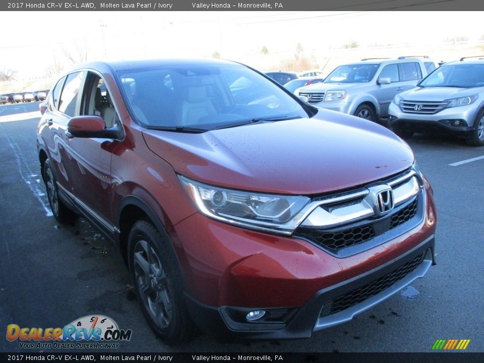2017 Honda CR-V EX-L AWD Molten Lava Pearl / Ivory Photo #7