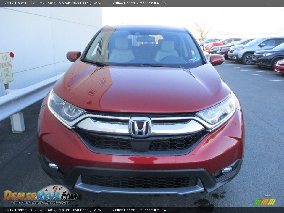 2017 Honda CR-V EX-L AWD Molten Lava Pearl / Ivory Photo #8