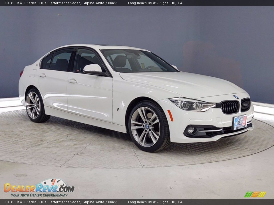 2018 BMW 3 Series 330e iPerformance Sedan Alpine White / Black Photo #1