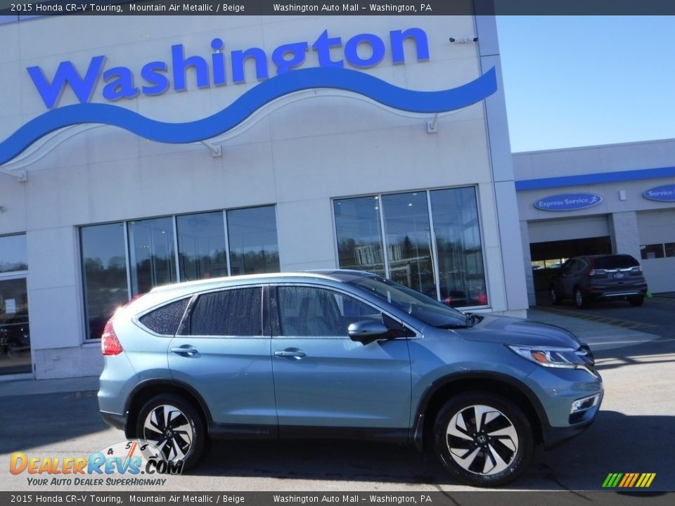 2015 Honda CR-V Touring Mountain Air Metallic / Beige Photo #2