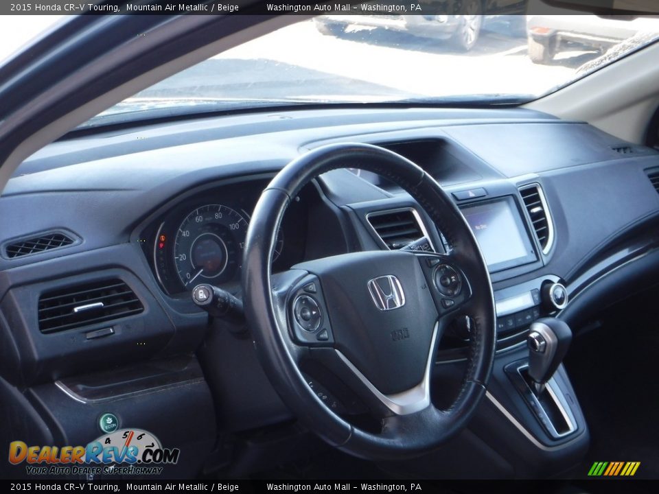 2015 Honda CR-V Touring Mountain Air Metallic / Beige Photo #13