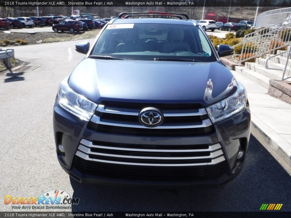 2018 Toyota Highlander XLE AWD Shoreline Blue Pearl / Ash Photo #9