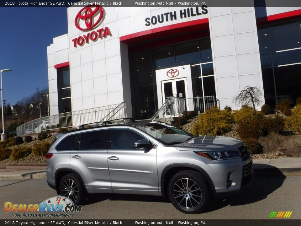 2018 Toyota Highlander SE AWD Celestial Silver Metallic / Black Photo #2