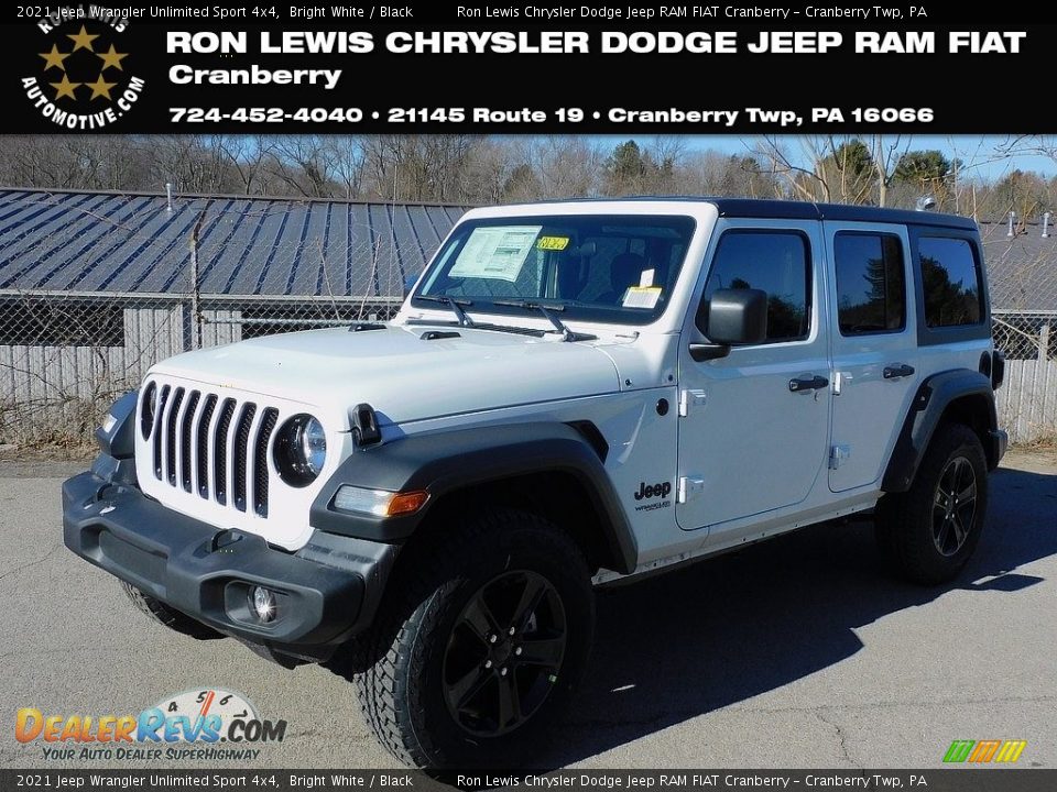 2021 Jeep Wrangler Unlimited Sport 4x4 Bright White / Black Photo #1