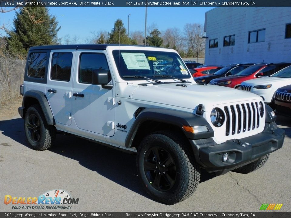 2021 Jeep Wrangler Unlimited Sport 4x4 Bright White / Black Photo #3