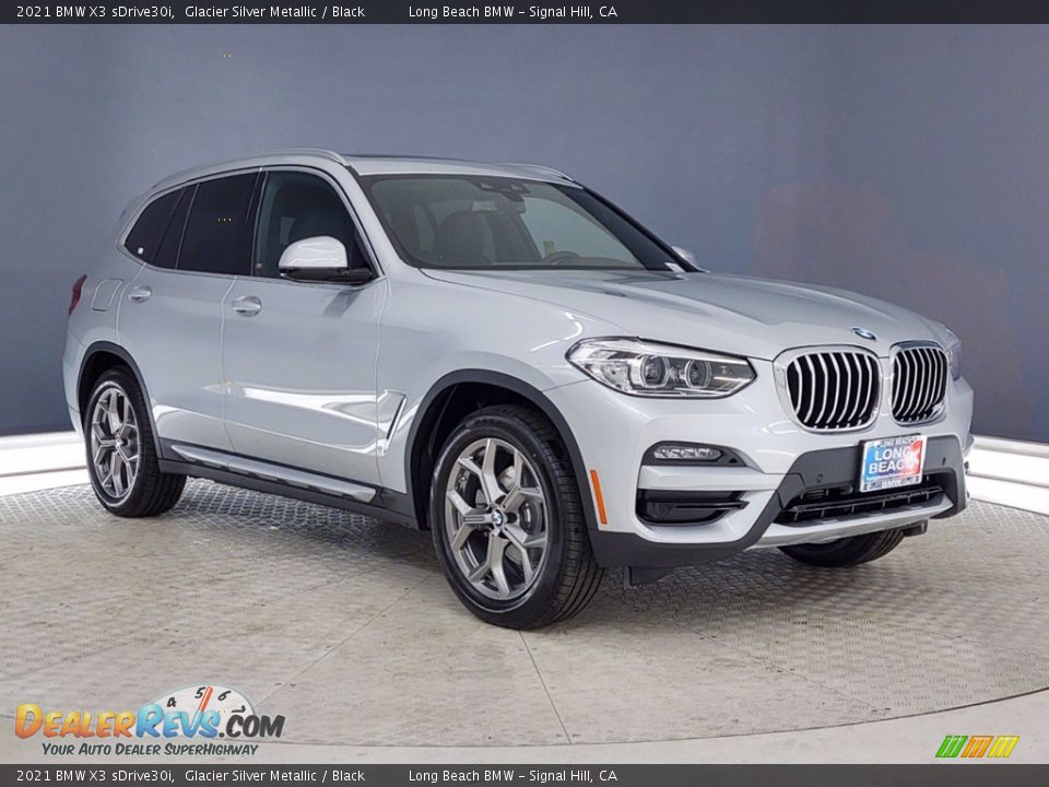 2021 BMW X3 sDrive30i Glacier Silver Metallic / Black Photo #1