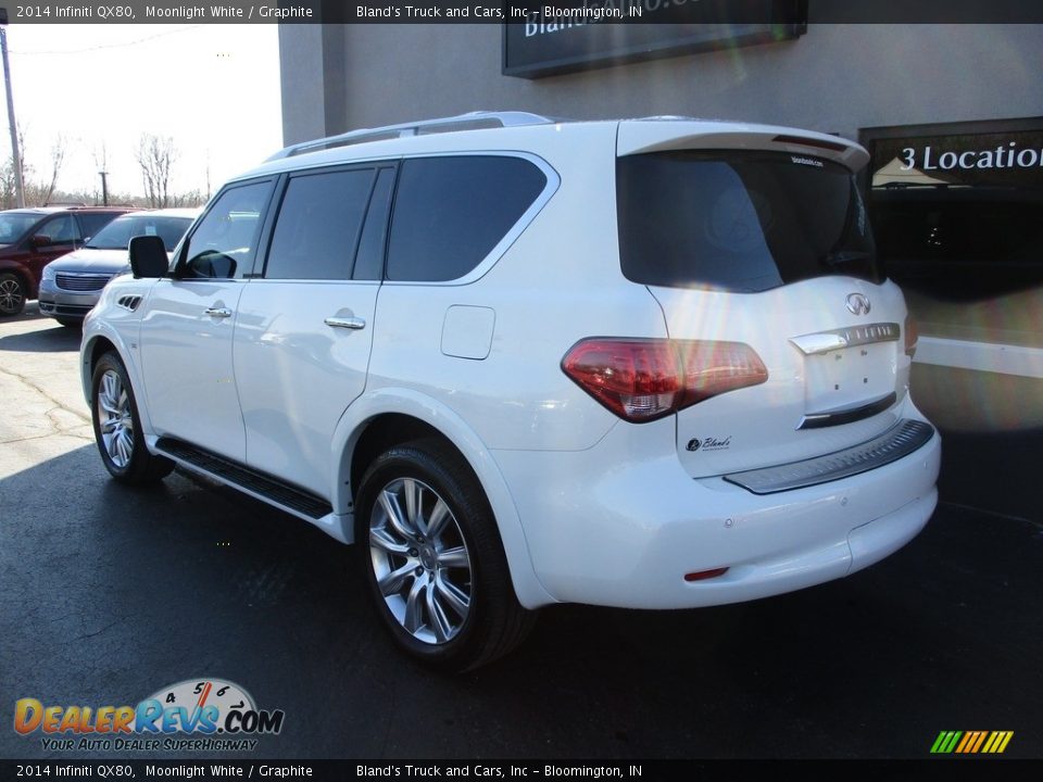 2014 Infiniti QX80 Moonlight White / Graphite Photo #3