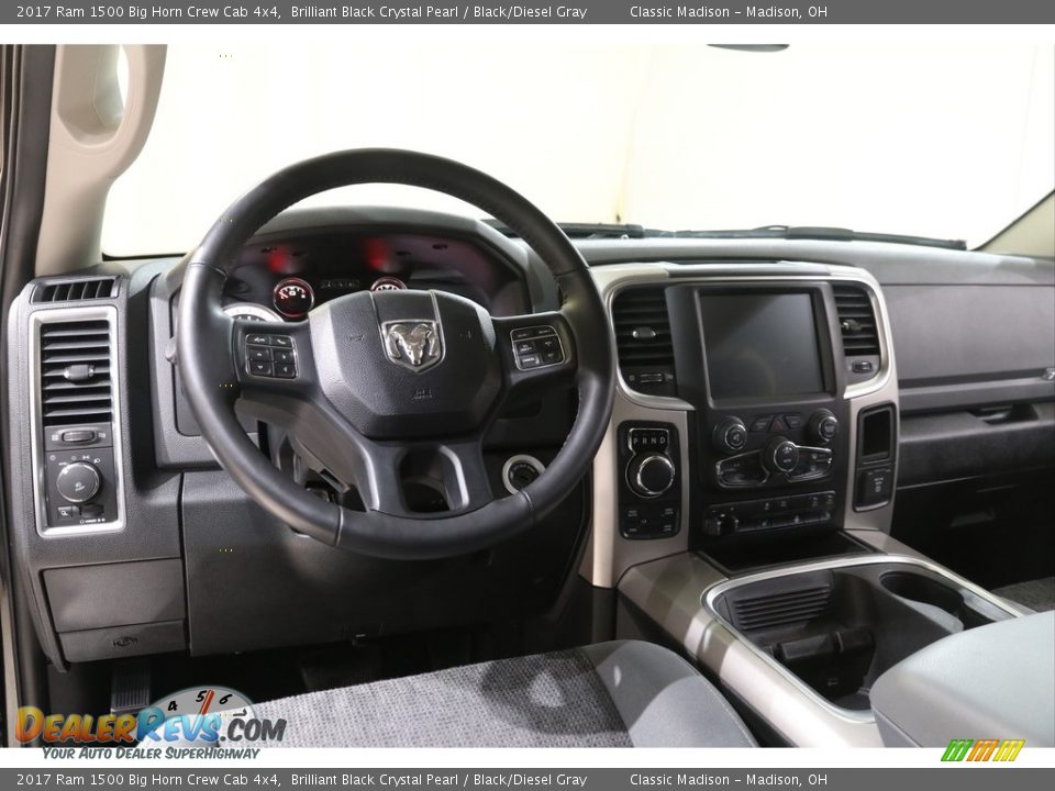 2017 Ram 1500 Big Horn Crew Cab 4x4 Brilliant Black Crystal Pearl / Black/Diesel Gray Photo #6