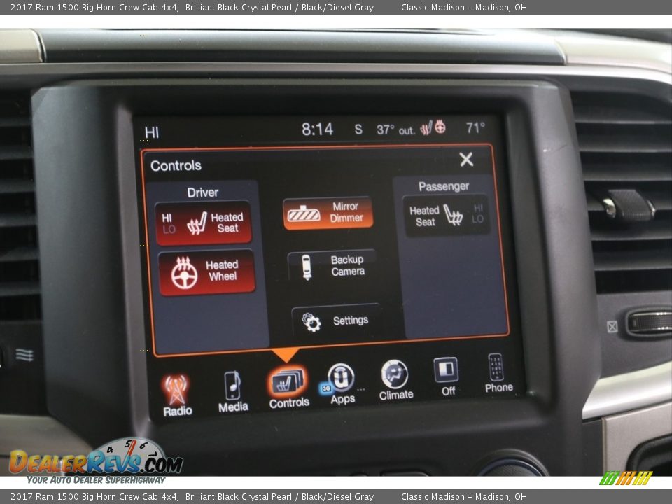 2017 Ram 1500 Big Horn Crew Cab 4x4 Brilliant Black Crystal Pearl / Black/Diesel Gray Photo #11