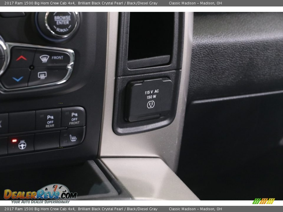 2017 Ram 1500 Big Horn Crew Cab 4x4 Brilliant Black Crystal Pearl / Black/Diesel Gray Photo #18