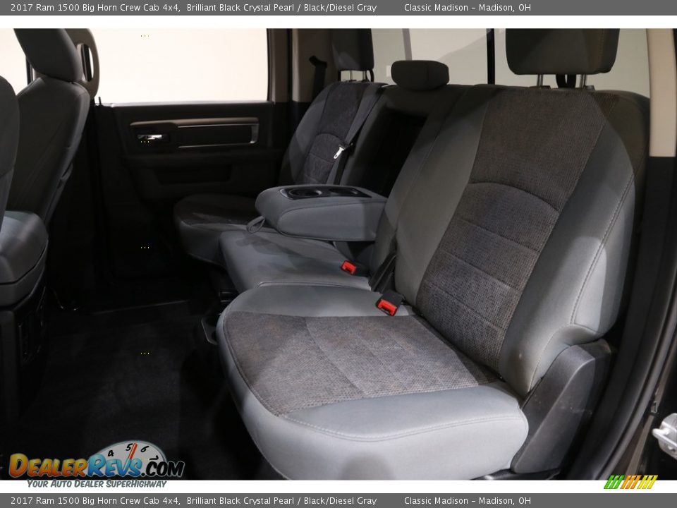 2017 Ram 1500 Big Horn Crew Cab 4x4 Brilliant Black Crystal Pearl / Black/Diesel Gray Photo #23