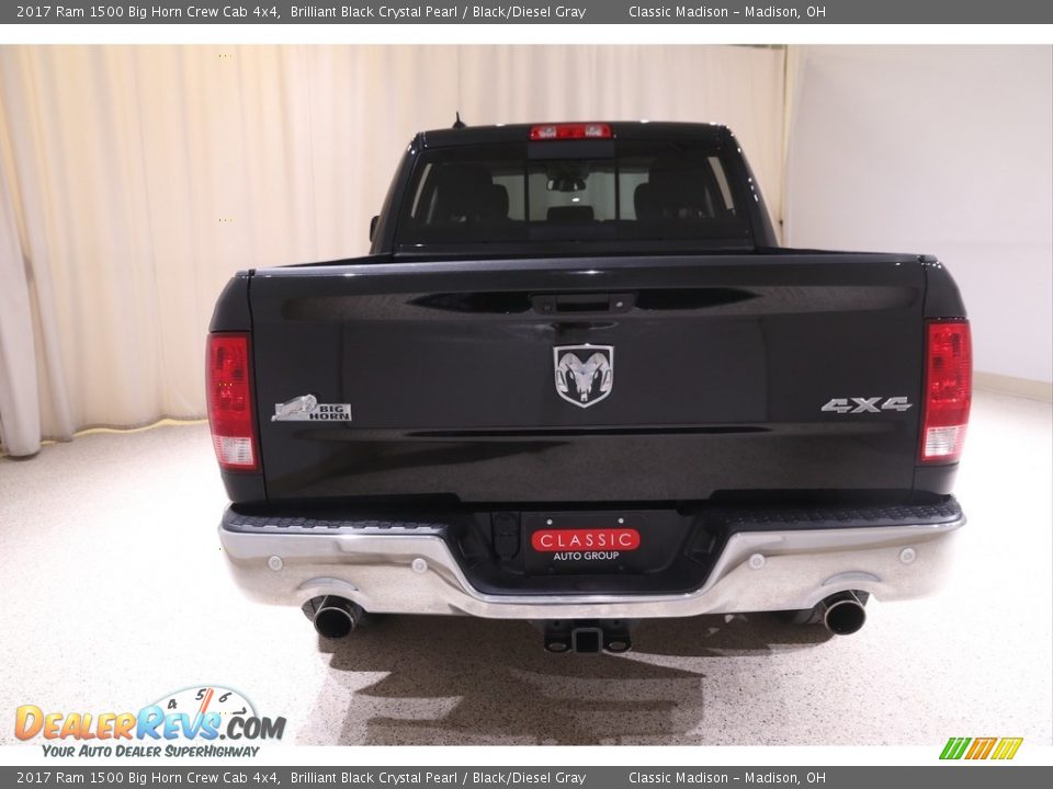 2017 Ram 1500 Big Horn Crew Cab 4x4 Brilliant Black Crystal Pearl / Black/Diesel Gray Photo #24
