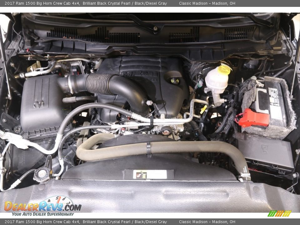 2017 Ram 1500 Big Horn Crew Cab 4x4 Brilliant Black Crystal Pearl / Black/Diesel Gray Photo #25