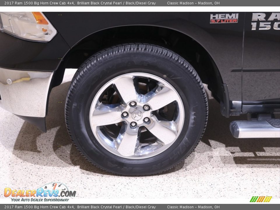 2017 Ram 1500 Big Horn Crew Cab 4x4 Brilliant Black Crystal Pearl / Black/Diesel Gray Photo #26