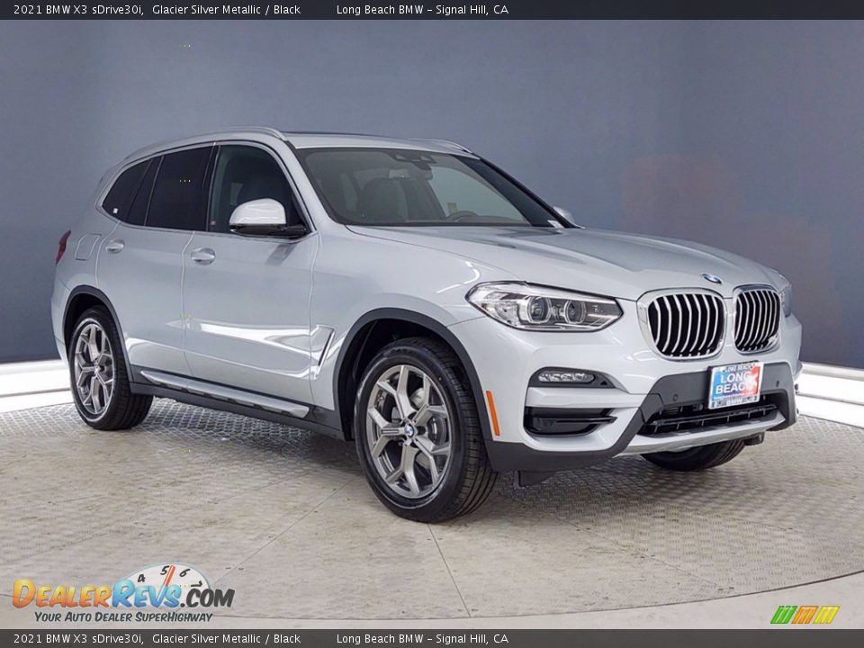 2021 BMW X3 sDrive30i Glacier Silver Metallic / Black Photo #27