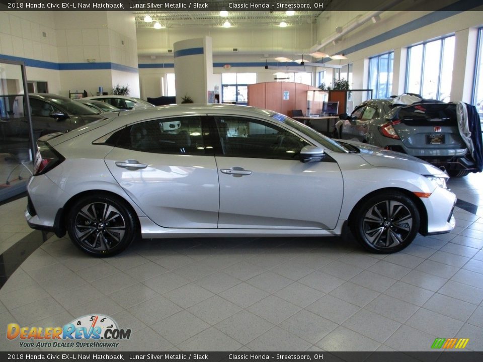 Lunar Silver Metallic 2018 Honda Civic EX-L Navi Hatchback Photo #4