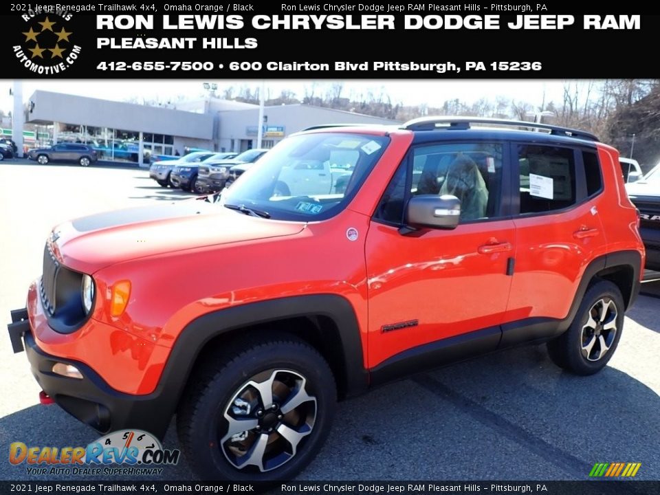 2021 Jeep Renegade Trailhawk 4x4 Omaha Orange / Black Photo #1