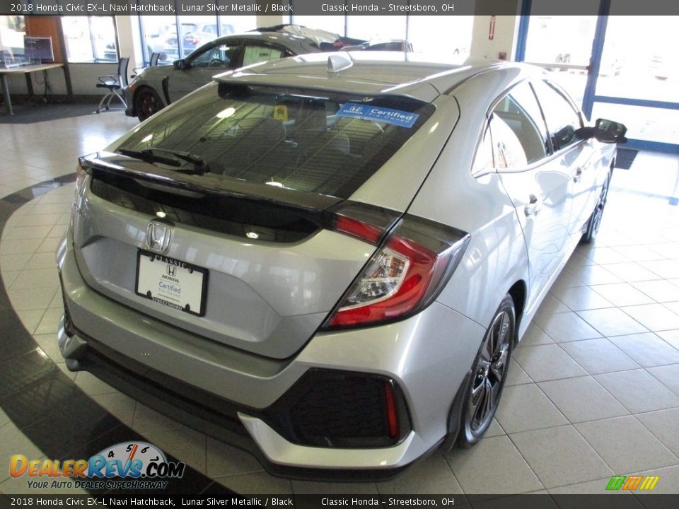 2018 Honda Civic EX-L Navi Hatchback Lunar Silver Metallic / Black Photo #7