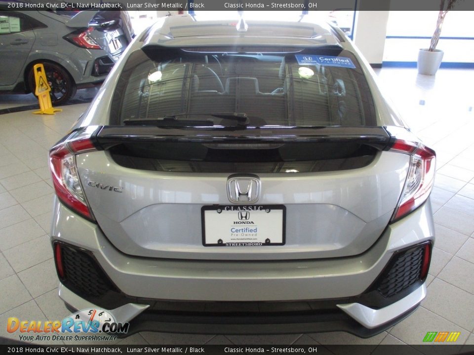 2018 Honda Civic EX-L Navi Hatchback Lunar Silver Metallic / Black Photo #8