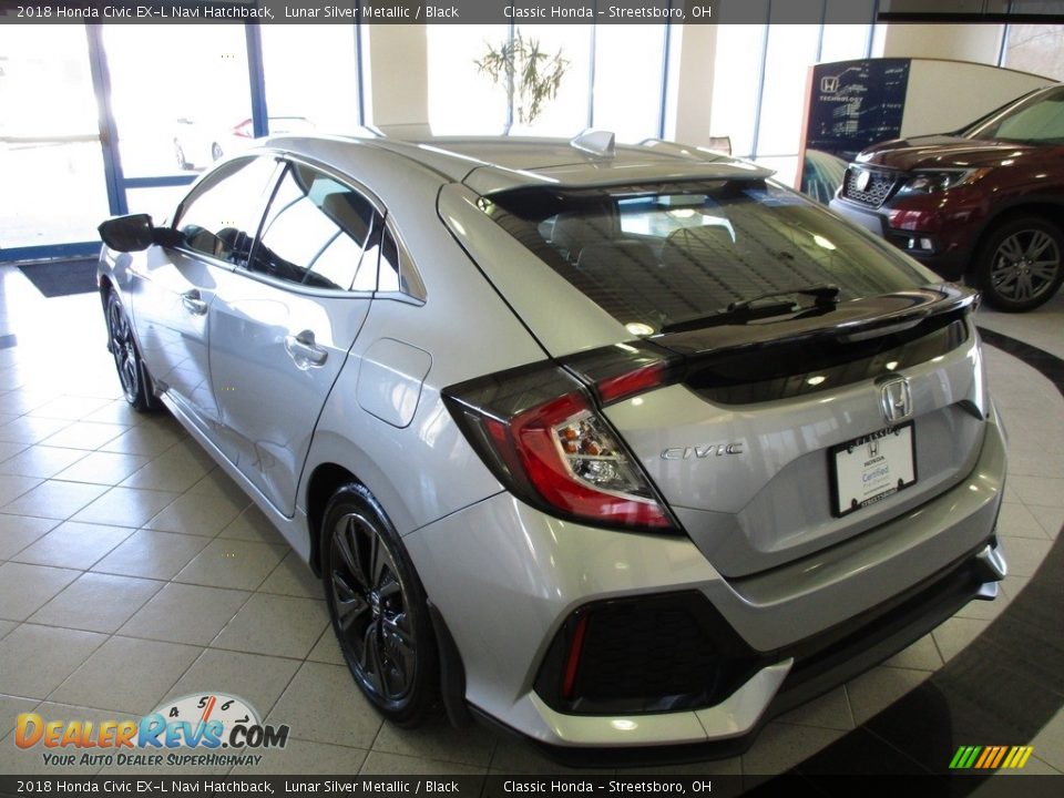 2018 Honda Civic EX-L Navi Hatchback Lunar Silver Metallic / Black Photo #9