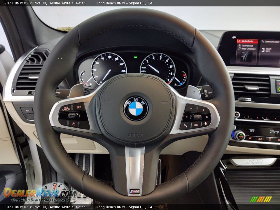 2021 BMW X3 xDrive30i Alpine White / Oyster Photo #14