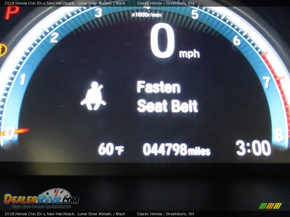 2018 Honda Civic EX-L Navi Hatchback Lunar Silver Metallic / Black Photo #28