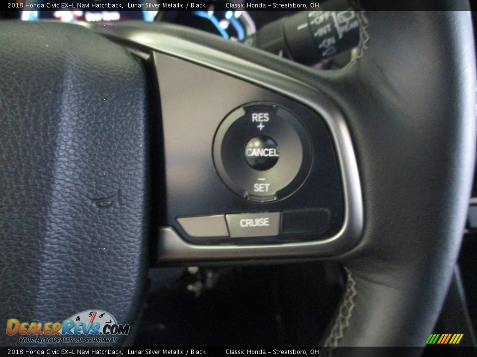 2018 Honda Civic EX-L Navi Hatchback Lunar Silver Metallic / Black Photo #30