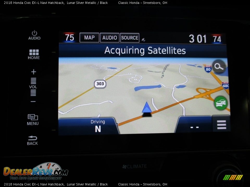 2018 Honda Civic EX-L Navi Hatchback Lunar Silver Metallic / Black Photo #34